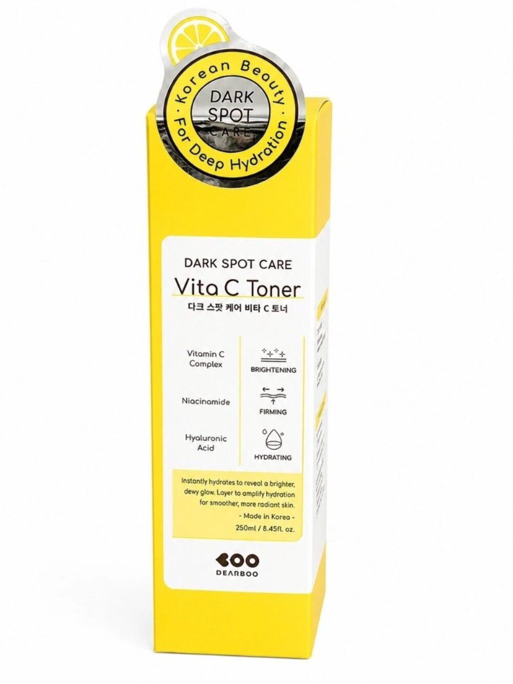 DEARBOO Dark Spot Vita C Toner Vitamin C Niacinamide Hyaluronic Acid 250ml NIB